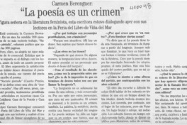 "La poesía es un crimen"