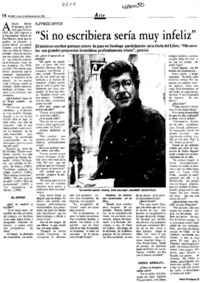 "Si no escribiera sería muy infeliz"  [artículo] Mario Rodríguez O.