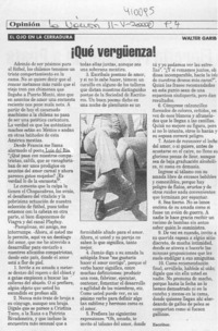 Qué vergüenza  [artículo] Walter Garib