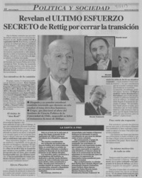 Revelan el último esfuerzo secreto de Rettig por cerrar la transición