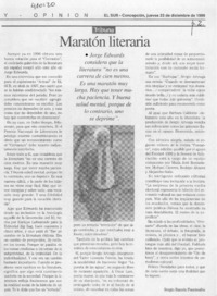 Maratón literaria  [artículo] Sergio Ramón Fuentealba