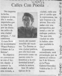Calles con poesía  [artículo]