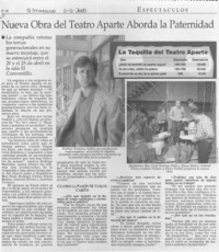 Nueva obra del Teatro Aparte aborda la paternidad  [artículo]