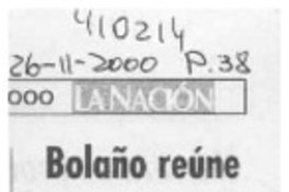 Bolaño reúne a sus "perros"  [artículo]