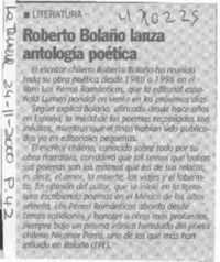 Roberto Bolaño lanza antología poética  [artículo]