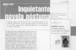 Inquietante novela póstuma  [artículo] Patricia Espinosa
