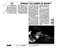 Estrenan "Los cabellos de Absalón"  [artículo]