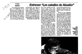 Estrenan "Los cabellos de Absalón"  [artículo]