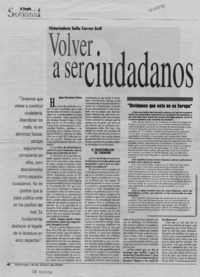 Volver a ser ciudadanos
