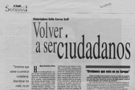 Volver a ser ciudadanos