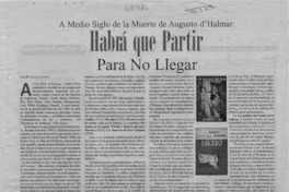 Habrá que partir para no llegar  [artículo] Ricardo Loebell