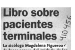 Libro sobre pacientes terminales  [artículo] Sebastián Urzúa