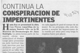 Continúa la conspiración de impertinentes