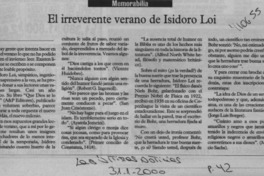 El irreverente verano de Isidoro Loi  [artículo]