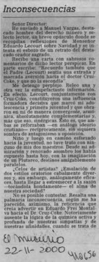 Inconsecuencias  [artículo] César Díaz-Muñoz Comartches