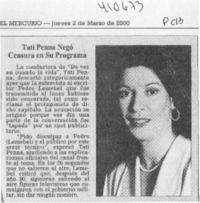 Tati Penna negó censura en su programa  [artículo]