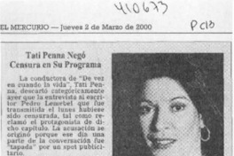 Tati Penna negó censura en su programa  [artículo]