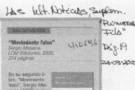 "Movimiento falso"  [artículo] R. C.