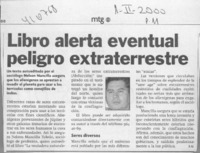 Libro alerta eventual peligro extraterrestre  [artículo] S. U.