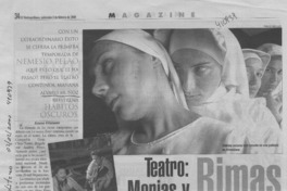 Teatro, monjas y rimas  [artículo] Ximena Villanueva