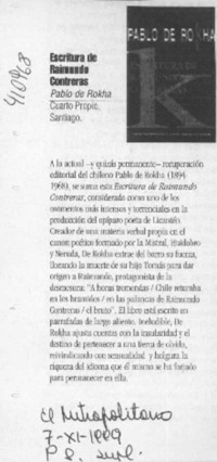 Escritura de Raimundo Contreras  [artículo]
