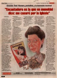 "Encantadora es la que en monokini dice, me casaré por la iglesia"