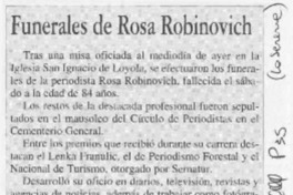 Funerales de Rosa Robinovich  [artículo]