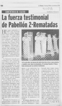 La fuerza testimonial de Pabellón 2-Rematadas  [artículo] Leopoldo Pulgar