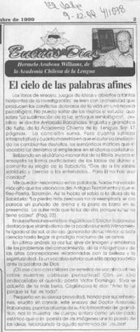 El cielo de las palabras afines  [artículo] Hermelo Arabena Williams