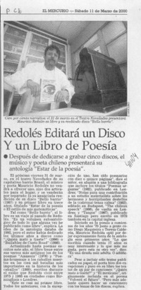Redolés editará un disco y un libro de poesía  [artículo]
