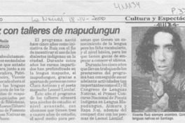 Ruiz con talleres de mapudungun  [artículo]