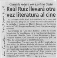 Raúl Ruiz llevará otra vez literatura al cine
