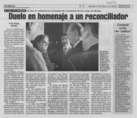 Duelo en homenaje a un reconciliador