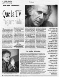 Que la TV "agarre vida"  [artículo] Catalina Araos