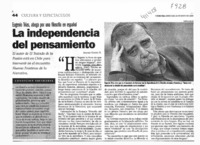 La independencia del pensamiento  [artículo] Andrés Gómez