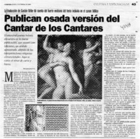 Publican osada versión del Cantar de los cantares  [artículo] Melanie Jösch K.