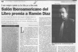 Salón Iberoamericano del Libro premia a Ramón Díaz  [artículo]