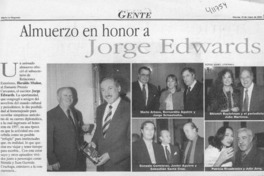 Almuerzo en honor a Jorge Edwards  [artículo]