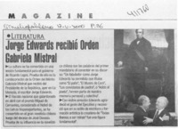 Jorge Edwards recibió Orden Gabriela Mistral  [artículo]