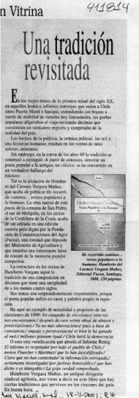 Una tradición revisitada  [artículo]