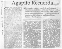 Agapito recuerda  [artículo]