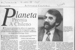 Planeta premia a chileno  [artículo]