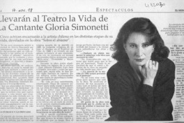Llevarán al teatro la vida de la cantante Gloria Simonetti  [artículo]