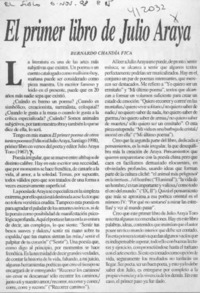 El primer libro de Julio Araya  [artículo] Bernardo Chandía Fica