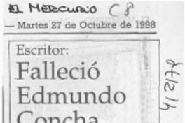 Falleció Edmundo Concha  [artículo]
