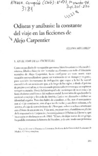 Odiseas y anábasis, la constante del viaje en las ficciones de Alejo Carpentier  [artículo] Selena Millares