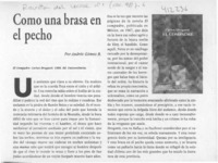 Como una brasa en el pecho  [artículo] Andrés Gómez B.