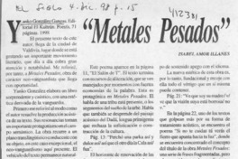 "Metales pesados"  [artículo] Isabel Amor Illanes