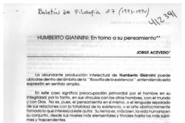 Humberto Giannini, en torno a su pensamiento  [artículo] Jorge Acevedo