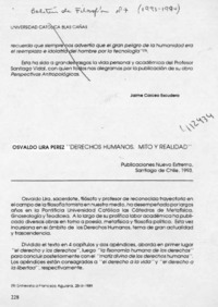 "Derechos humanos, mito y realidad"  [artículo] Juan Pablo Conejeros M.